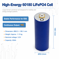 Sel Baterai Silinder Besar LiFePO4 Misen 60180 3.2V 65Ah untuk Kendaraan Listrik AGV dan Sistem Penyimpanan Energi Surya
