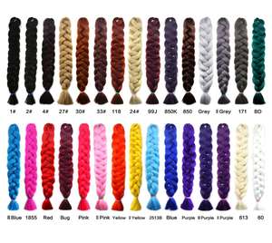 Jumbo Braid-extensiones de cabello sintético para trenzas, extensiones de cabello trenzado de 24 pulgadas de fibra de alta temperatura, 81 colores - Product Image 5