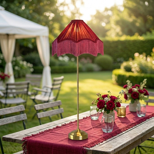 60CM Nordic Modern LED Rechargeable Cordless <strong>Table</strong> <strong>Lamp</strong> <strong>Battery</strong> <strong>Operated</strong> Fabric Flower Lampshade Home Decor Wedding Decoration - Product Image 1