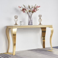Tables consoles de luxe vintage italiennes, design moderne, acier inoxydable, meubles pour couloir, vestibule, salon, hôtel, entrée, décoration