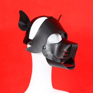 <span class=keywords><strong>Masque</strong></span> noir avec nez coqué et langue rouge pour enlever le casque de <span class=keywords><strong>chien</strong></span> accessoires de liaison <span class=keywords><strong>SM</strong></span> - Product Image 5