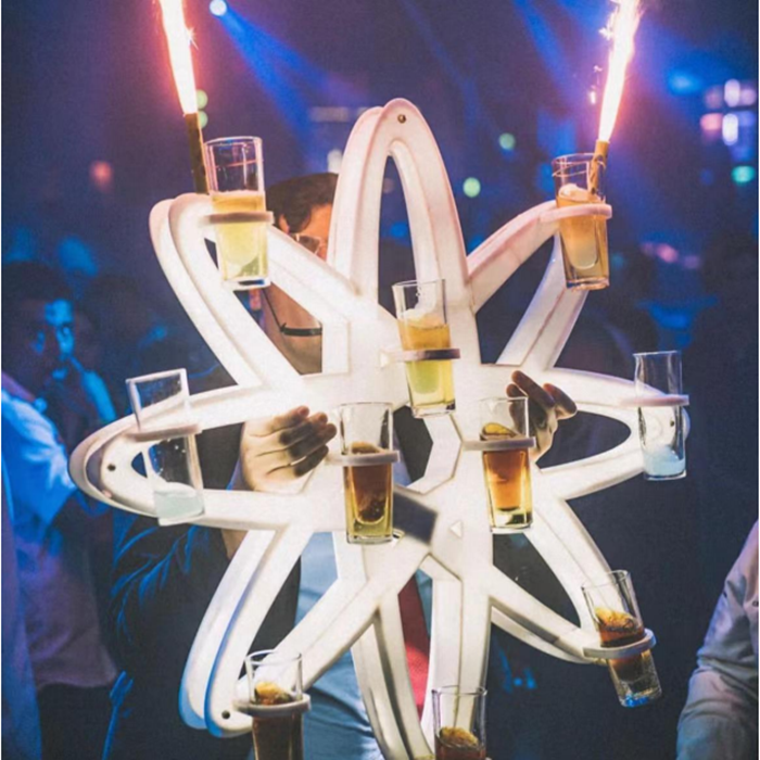 Стеклянный Лоток для фотографий, многоцветный светодиодный лоток для бутылок для ночного клуба