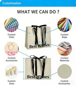 Sacs cadeaux en papier blanc de luxe, écologiques, personnalisés, en gros, avec étiquette privée, résistants - Product Image 3