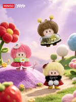100% Authentique MINISO YOYO Flower Field Puffy Series Tangjiao Plush Blind Box Hanging Ornament, Right Right Sauce