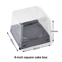 Boîte à dessert carrée transparente en PET pour l'emballage de tiramisu et de gâteaux, vente en gros, conteneur alimentaire écologique