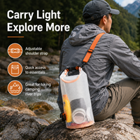 Sac étanche transparent avec bandoulière réglable pour le camping, le kayak, la plage et la navigation de plaisance