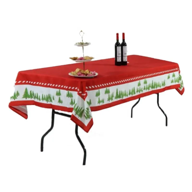 Venta al por mayor de Navidad mantel impreso tela mantel de mesa de todos los tamaños están disponibles