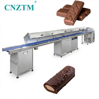 Nouvelle machine d'enrobage automatique au chocolat avec tunnel de refroidissement, machine d'enrobage au chocolat pour usine de snacks
