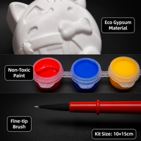Kit de peinture par numéros DIY pour enfants, figurine en plâtre, vente en gros, jouet d'art et d'artisanat, ensemble cadeau de peinture faite à la main avec peintures acryliques