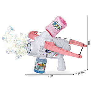 Pistolet à eau en plastique avec lumières, lanceur de bulles 2-en-1, jouet d'été pour enfants, rose et bleu, cadeau - Product Image 4