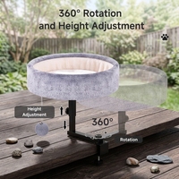 Lit de bureau rotatif à 360 degrés pour chat, hauteur réglable, nid rond pour chat, meuble pour animaux de compagnie peu encombrant pour bureau, personnalisable