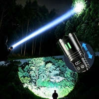 Lampe torche portable OEM, laser blanc, lampe latérale COB, lumière stroboscopique d'avertissement, étanche IP66, rechargeable, pour le camping en plein air