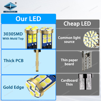 OEM-bombillas led t10 para coche, 12v, 24v, 194 canbus, interior, w5w, 3030 SMD, amarillo, accesorios de luces para coche