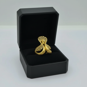 แหวนทองคำ 22K ลายฉลุแบบโปร่ง ดีไซน์หรูหรา สง่างาม เหมาะสำหรับผู้หญิง สไตล์ศิลปะสมัยใหม่ - Product Image 3