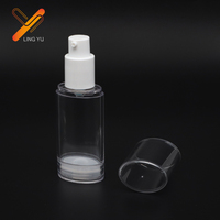 Flacon pulvérisateur sans air transparent de forme ovale, couleur personnalisée, pour lotion et sérum, 15 ml, 30 ml, 50 ml, en plastique avec revêtement UV