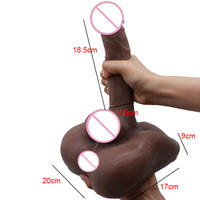 Torso Masculino Realista Negro 3D con Pene Largo, Muñeco Sexual de Medio Cuerpo con Dildo Grande, Juguetes Eróticos para Hombres, Mujeres y Gays, Productos para Adultos