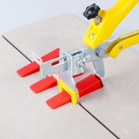 Système de nivellement de carreaux en plastique, système de nivellement de carreaux en céramique, clips, cales, entretoises et pinces pour système de nivellement de carreaux