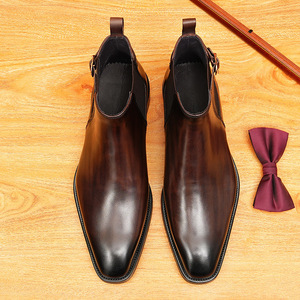 Zapatos de cuero genuino para hombre con cordones, estilo nuevo, talla grande, casuales y formales, para conjunto de cuero informal. - Product Image 1