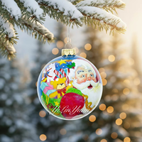 Boule de Noël en verre personnalisée en usine avec intérieur peint à la main, décoration de sapin de Noël en verre peint à l'envers