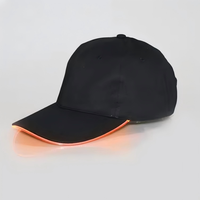 Casquette de baseball en coton personnalisée avec éclairage LED, lumineuse, scintillante, à fermeture snapback, pour soirée rave, festival, événement nocturne