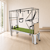 Table de Pilates Cadillac 3-en-1 en alliage d'aluminium avec barre de trapèze et barre de poussée pour studio commercial, domicile ou salle de sport