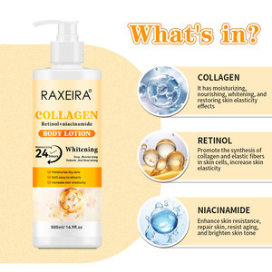Vente flash <span class=keywords><strong>Lotion</strong></span> corporelle hydratante blanchissante naturelle à la marque privée avec nicotinamide, rétinol, collagène 500 ml - Product Image 4