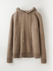 <span class=keywords><strong>Pull</strong></span> tricoté personnalisé pour <span class=keywords><strong>femme</strong></span>, style coréen, coupe ample, super doux, épaissi, à capuche, avec épaules dénudées, couleur unie, pour l'automne et l'hiver - Product Image 1