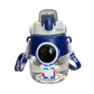 STARLII 1200ml Niedliche Raketen schiff Space Astronaut Stroh becher Tragbare Plastik wasser flaschen für Jungen Mädchen Wandern Reisen im Freien - Product Image 5