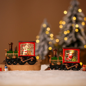 <b>Santa</b> Claus <b>Christmas</b> Oil Lamp Train Shape Glowing Water Wind Lamp <b>Christmas</b> Lights Gift Craft - Product Image 2