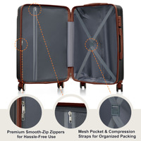 En stock aux États-Unis, livraison gratuite, ensemble de bagages de voyage premium en ABS 3 pièces, 20, 24 et 28 pouces, support du dropshipping