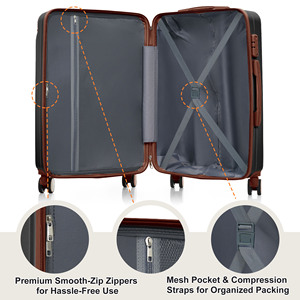 Ready Stock in USA Free Shipping 3-Piece Premium ABS Travel Luggage Set , 20, 24, and 28 Inch Support Dropshipping - Product Image 4