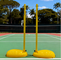 Poteau de filet de badminton portable extérieur avec équipement d'entraînement à roues pour utilisation sur le terrain