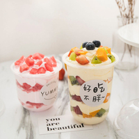 Gobelets en plastique jetables Récipient alimentaire transparent en gelée pour animaux de compagnie Gâteau au yaourt Mousses Tasses à dessert
