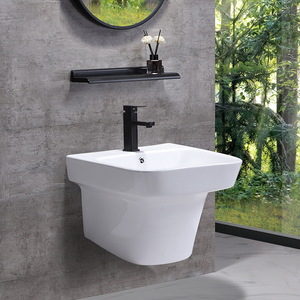 Rettangolare cina casa bianco sanitari in ceramica da parete appeso bacino volto a parete lavaggio a mano bacino del lavandino del <span class=keywords><strong>bagno</strong></span> - Product Image 5