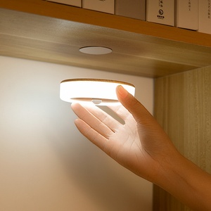 Lampe murale rechargeable à détecteur de mouvement, motif grain de bois, pour armoire de cuisine, chambre à coucher, veilleuse, éclairage de placard - Product Image 3