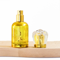 Botella de Perfume de Vidrio con Logotipo Personalizado, 30 ml, con Pulverizador de Aluminio, Diseño de Rosca, Forma Cilíndrica, Patrón Árabe, Opciones de Color Dorado