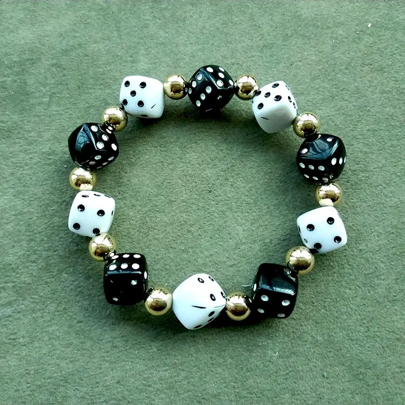 Bijoux DIY vente en gros dés créatifs perles colorées bracelet hautement extensible bijoux pour femmes