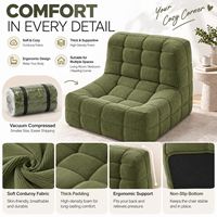 Fauteuil de lecture confortable vert mousse avec coussin, soutien ergonomique, soulagement de la pression, maintien stable, idéal pour appartement, chambre d'amis