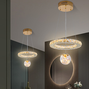 Lampadario LED Moderno per Soggiorno, Sala <span class=keywords><strong>da</strong></span> Pranzo, Camera <span class=keywords><strong>da</strong></span> Letto, <span class=keywords><strong>Cucina</strong></span>, Lampada <span class=keywords><strong>a</strong></span> <span class=keywords><strong>Sospensione</strong></span> con Design ad Anello Dorato - Product Image 2