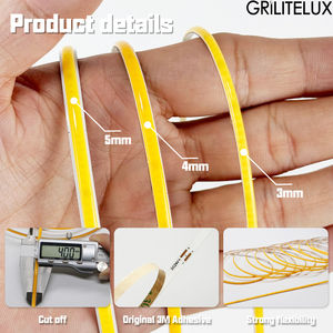 GRILITELUX Tira de Luz LED COB Flexible de 3mm 4mm 5mm 24V/12V Alta RA90 Regulable 2700K-6000K Cortable 10m/Rollo para Iluminación de Gabinetes - Product Image 2