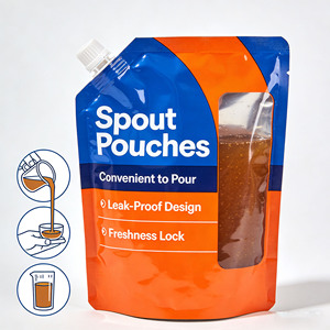 Pochette souple à bec verseur en aluminium et plastique, forme unique, pour vin et <span class=keywords><strong>café</strong></span> – Offre spéciale - Product Image 6