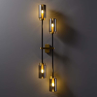 Lampe murale de fond de salon minimaliste de luxe léger, lampe murale longue créative pour hall d'hôtel, chambre à coucher, couloir, balcon