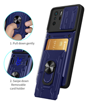 Coque magnétique avec anneau hybride en TPU, pour Redmi Note 10 Pro, avec béquille, porte-cartes amovible, personnalisé, 1 pièce