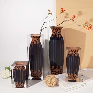 Acrylic <b>Vase</b> Set Wabi Sabi Style <b>Unique</b> Design For Home Decor Housewarming Gift - Product Image 1