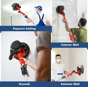 <span class=keywords><strong>Ponceuse</strong></span> murale sans poussière Giraffe, <span class=keywords><strong>ponceuse</strong></span> électrique pour plaques de plâtre avec aspiration, vitesse variable, plateau de 215 mm, 220 V, bricolage - Product Image 4