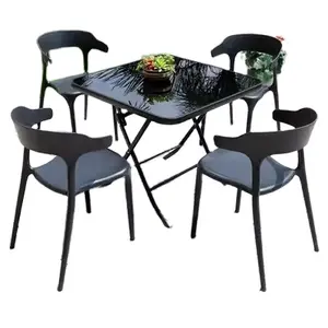 Outdoor Klapptisch und Stuhl Kombination Innenhof Garten Terrasse Milch tee Shop Outdoor Balkon Freizeit Plastiks tühle