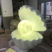 Sculpture géante en fibre de verre en forme de coquillage, banc en résine en forme de coquillage pour la décoration de mariage