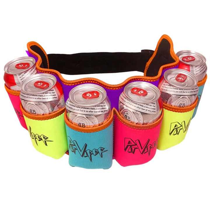 thumbnail image 2 of Cap Gun 6-Can Beer Belt Holster - Adjustable Waist Pack For Hands-Free Drink Carrying Can Covers For Beer 2 of 11