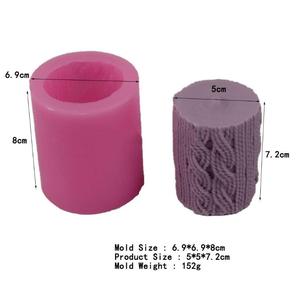 HY 3D, cylindre de <span class=keywords><strong>laine</strong></span> à tricoter, moules de bougie en Silicone, moules de fabrication de bougie, bricolage, moule de bougie, outils d'artisanat - Product Image 3