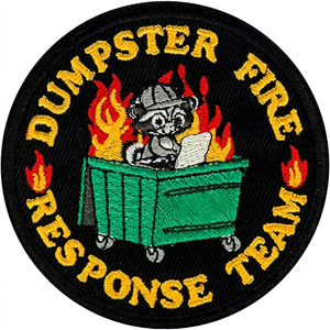 Écusson brodé thermocollant écologique en forme de cercle en toile pour équipe de lutte contre les incendies de conteneurs, cadeau - Product Image 1